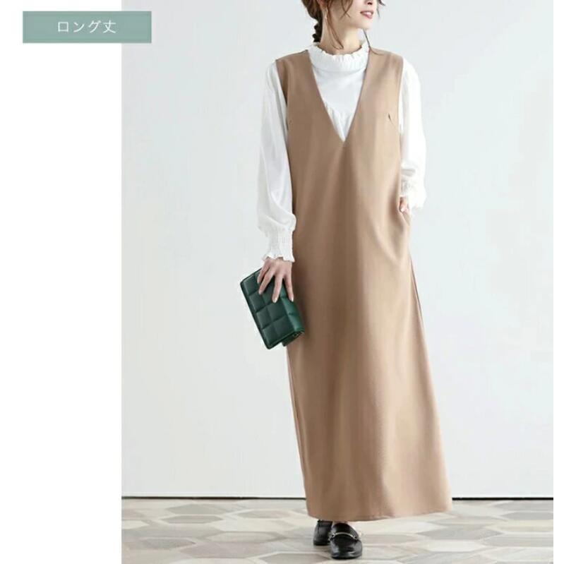 ジャンパースカート ワンピース レディース サロペット キャミワンピース 重ね着 レイヤード ゆったり キャミワンピ ロングワンピース 春