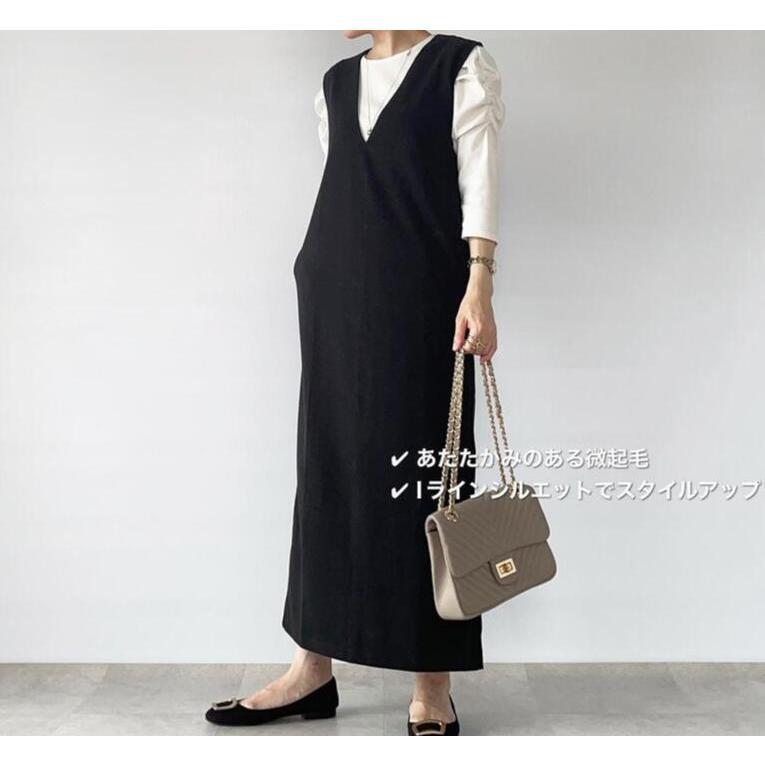 サロペット スカート ジャンパースカート レディース ジャンスカ 秋 冬 オールインワン ワンピース タンクトップワンピース 春秋 Vネック 深Vネック