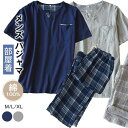 パジャマ メンズ 半袖 綿100% 春夏 夏用 ルームウェア Vネック 夏向き 紳士 男物 男性用 父の日 敬老の日 ギフト プレゼント 入院 介護 大きいサイズ M L