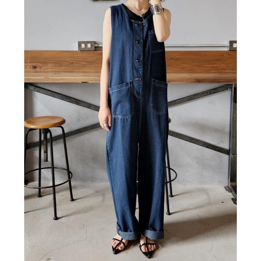 デニムサロペット サロペット パンツ レディース 春 夏 秋 デニムパンツ ワイドパンツ 大きいサイズ オーバーオール ゆったり 春夏 20代 30代 40代 50代