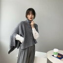 ニット ベスト レディース ベスト ハイネック ニット ベスト ポンチョ 不規則 トップス ノースリーブ ハイネック タートルネック ストール ポンチョ アシンメト