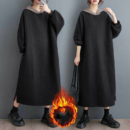 パーカーワンピース ロング丈 レディース 春 秋 冬 中綿 ワンピース フード付き ロング Aライン ゆったり 体型カバー カジュアル ロング丈ワンピ 厚手 ワンピー パーカーワンピース ロング丈 レディース 春 秋 冬 中綿 ワンピース フード付き ロング Aライン ゆったり 体型カバー カジュアル ロング丈ワンピ 厚手 ワンピー