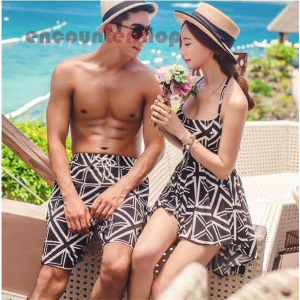 水着 ペアルック ビキニ ワンピース 御夫婦 サーフパンツ カップル タンキニ セット メンズ レディース 旅行 リゾートウェアミズギ スイムウェア