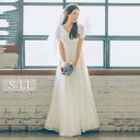 ウェディングドレス ホワイト 白 ロングドレス シンプル 袖あり チュール 背中開き 編み上げ 花嫁 結婚式 披露宴 お呼ばれ