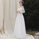 ウエディングドレス 結婚式 二次会 袖あり 花嫁 披露宴 ウェディングドレス ロングドレス ブライダル Aラインドレス wedding dress ホワイト 長袖 セミオーダー(4)