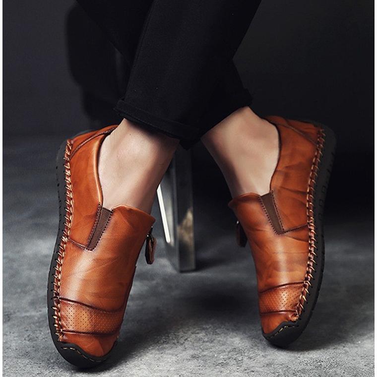 メンズドライビングシューズ　本革　牛革　メンズシューズ 滑り止め 春夏秋冬 スリッポン　ローファー..