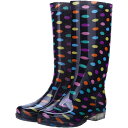ロング レインブーツ ラバーブーツ レインシューズ ゴム長靴 雨靴 ガーデニングブーツ レディース 幅広 雨の日 お買い物 ベランダ 水玉