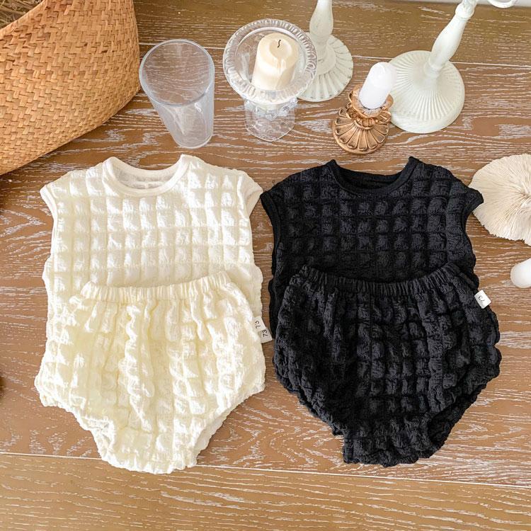 2点セット セットアップ 子供服 ベビー服 上下セット ポップコーン ファッション服 メロンパン風 もこもこ キッズ おしゃれ 赤ちゃん 子ども服 ポコポコ