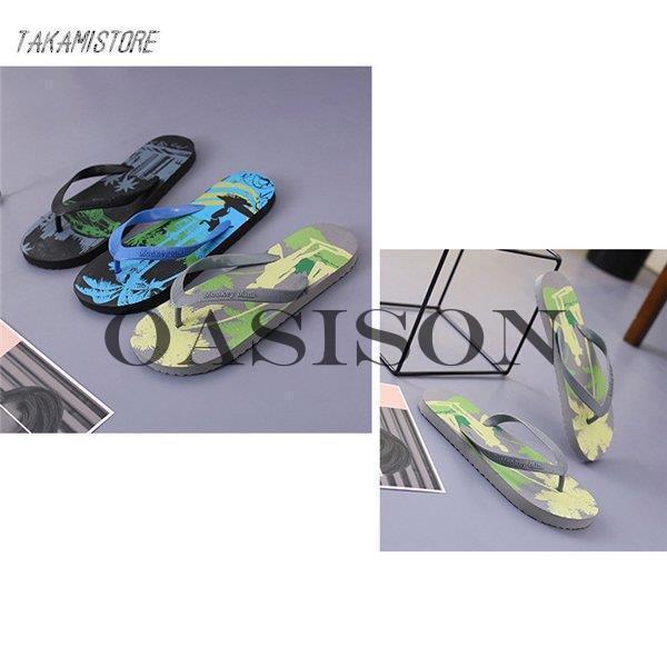 ビーチサンダル メンズ スリッパ プリント 美脚 滑り止め ぺたんこ カジュアル 疲れない 軽量 履き心地 弾力性 春夏 アウトドア 海 ビーチ 夏