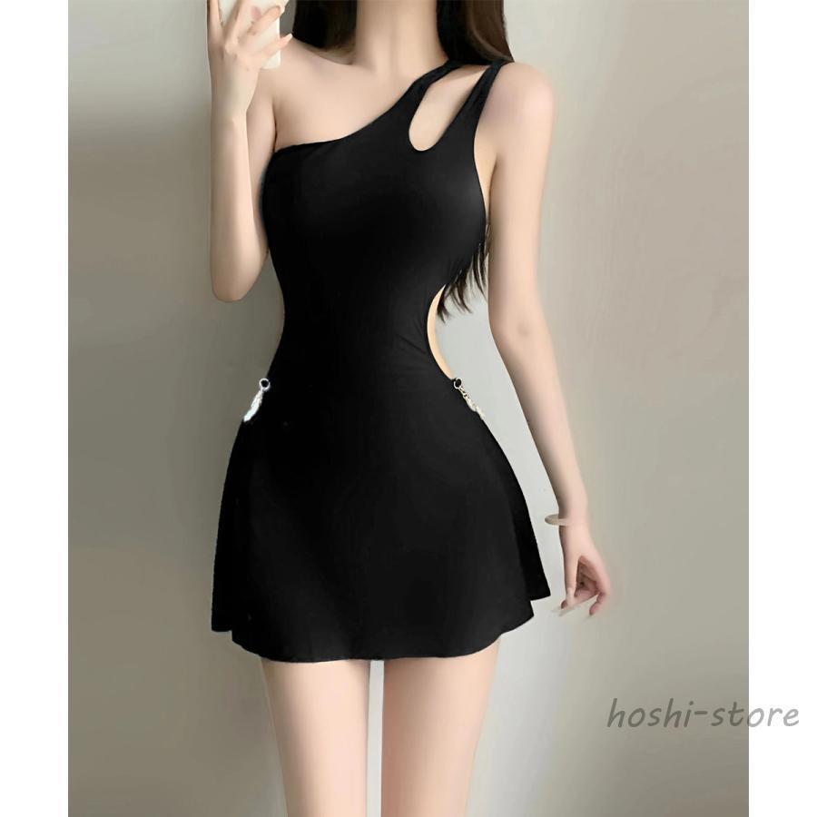 水着 レディース ワンピース 長袖 UVカット ラッシュガード 温泉 プール ダイビング シュノーケリング サーフィン 体型カバー フィットネス ポリエステル 速乾 高弾性 ブラック