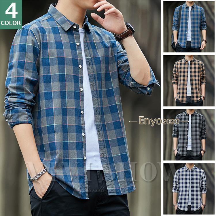 カジュアルシャツ メンズ 長袖 チェック柄 シャツ おしゃれ ボタンダウンシャツ ネル ワーク アメカジ ..