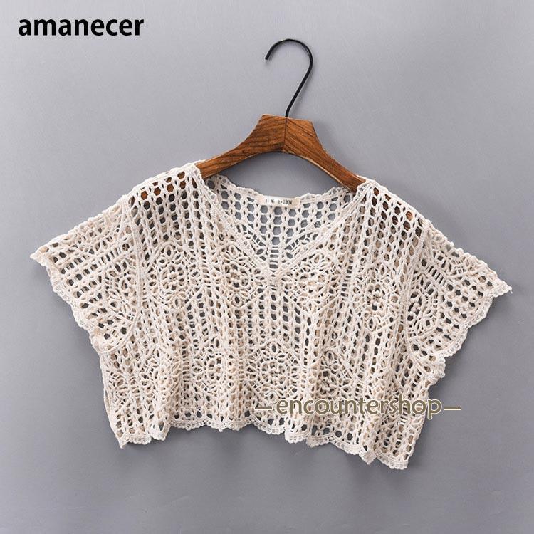 シルエットセレクトのニット Vネック 刺繍 編み サマーニット プルオーバー 重ね着用 透かし レディース トップス｜アングル3