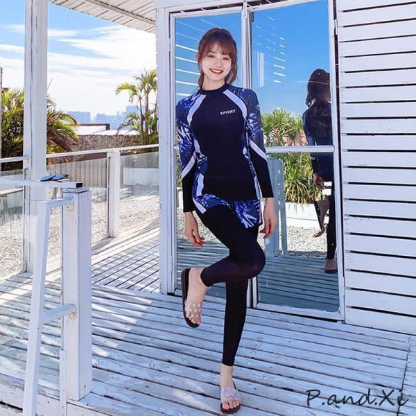 水着レディース 体型カバー 40代 50代 20代 30代 4点セット 紫外線対策 UVカット 夏 夏服 カップル フィットネス 韓国風 競泳水着