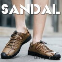 本革 コンフォートサンダル メンズ ハイキング 登山 カジュアル スポーツサンダル 水陸両用 滑り止め 履きやすい ビーチサンダル 本革靴 アウトドア(4)