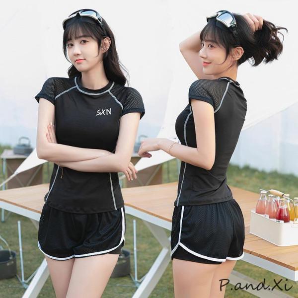 水着レディース ビキニ2点セット セパレート高校生おしゃれ フィットネス水着 ラッシュガード セパレート ショーツ レディース水遊び プール 海