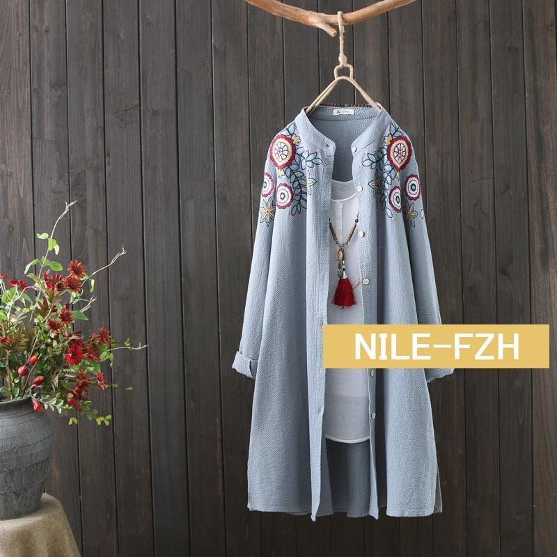 ブラウス シャツ レディース 刺繍 チュニック 日焼けとめ ワイシャツ ロングシャツワンピース 長袖 夏 とろみ 着痩せ トップス おしゃれ