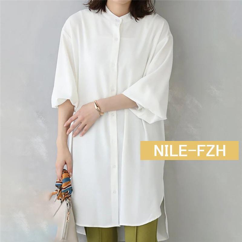 シャツ ブラウス レディース 日焼けとめ ワイシャツ 体型カバー ロングシャツワンピース 長袖 夏 とろみ 通勤 着痩せ トップス