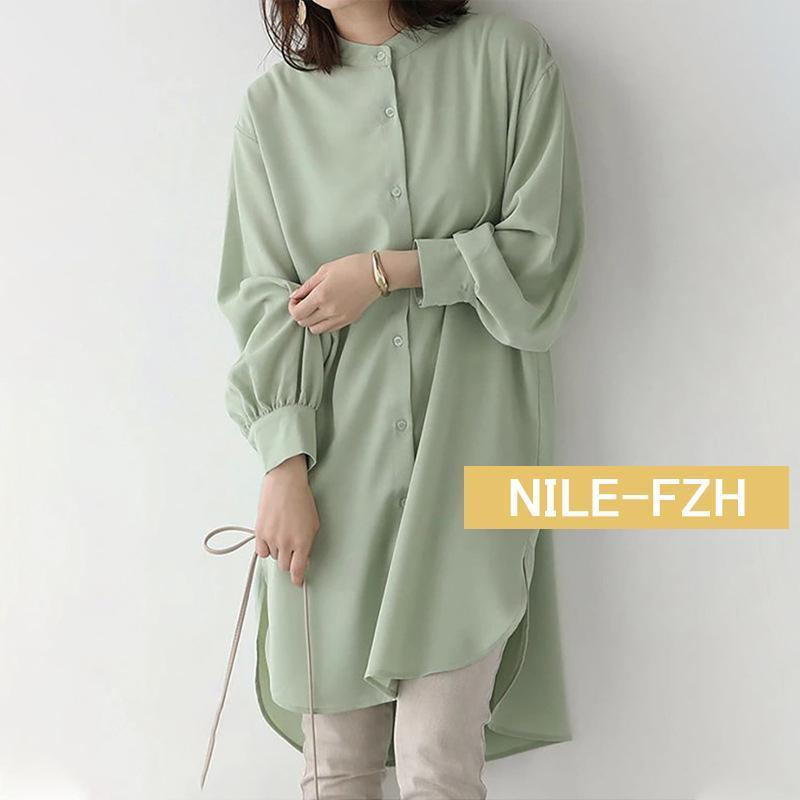 シャツ ブラウス レディース 日焼けとめ ワイシャツ 体型カバー ロングシャツワンピース 長袖 夏 とろみ 通勤 着痩せ トップス