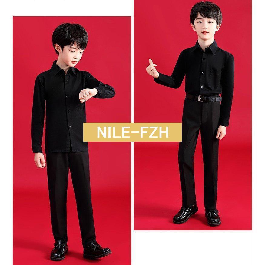 男の子 ワイシャツ キッズシャツ 黒 春 スーツシャツ Yシャツ 子供服 長袖 入学式 卒業式 発表会 披露宴 男の子