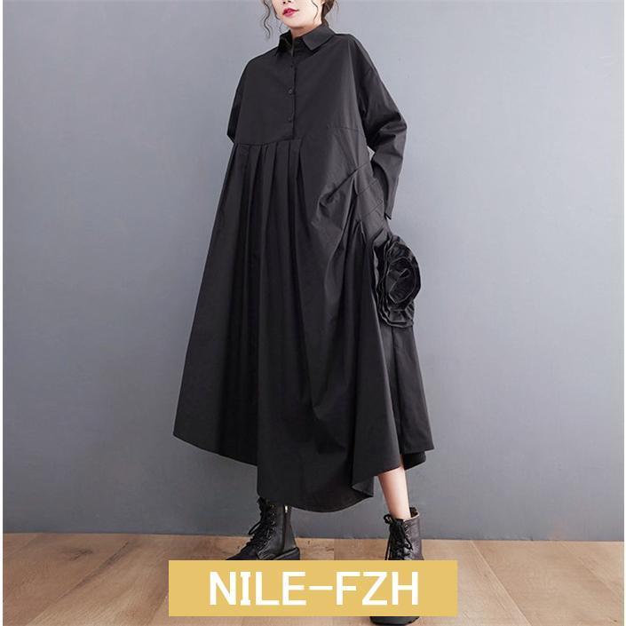 シャツワンピース レディース 40代 春 夏 秋 ロングワンピース きれいめ 長袖 ワンピース 通勤 ミモレ丈 大きいサイズ 体型カバー カジュア 上品 ゆったり