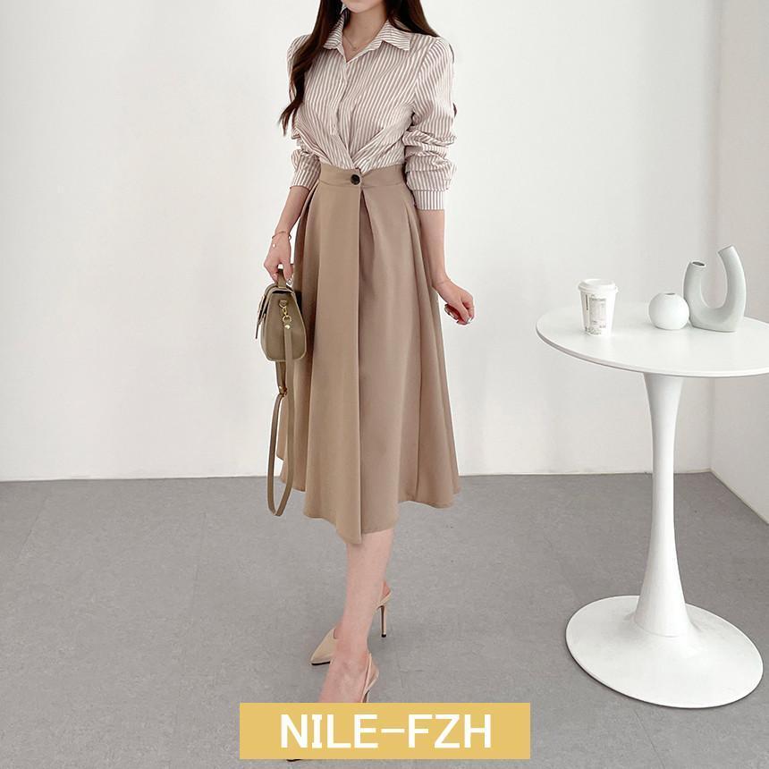 シャツワンピース ワンピース レディース 半袖 夏 きれいめ バイカラー 秋 春 長袖 ワンピース 上品 オシャレ 体型カバー ロング丈 ロングワンピース