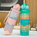 水筒 ウォーターボトル WATER BOTTLE 目盛り付き 水筒 グラデーション 1リットル タイムマーカー スポーツ フィットネス 部活 大容量 熱中症 軽量