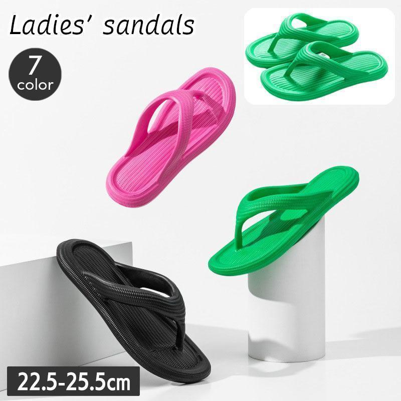 ビーチサンダル トングサンダル レディース 女性用 フラットソール スリッパ おしゃれ かわいい シンプ..