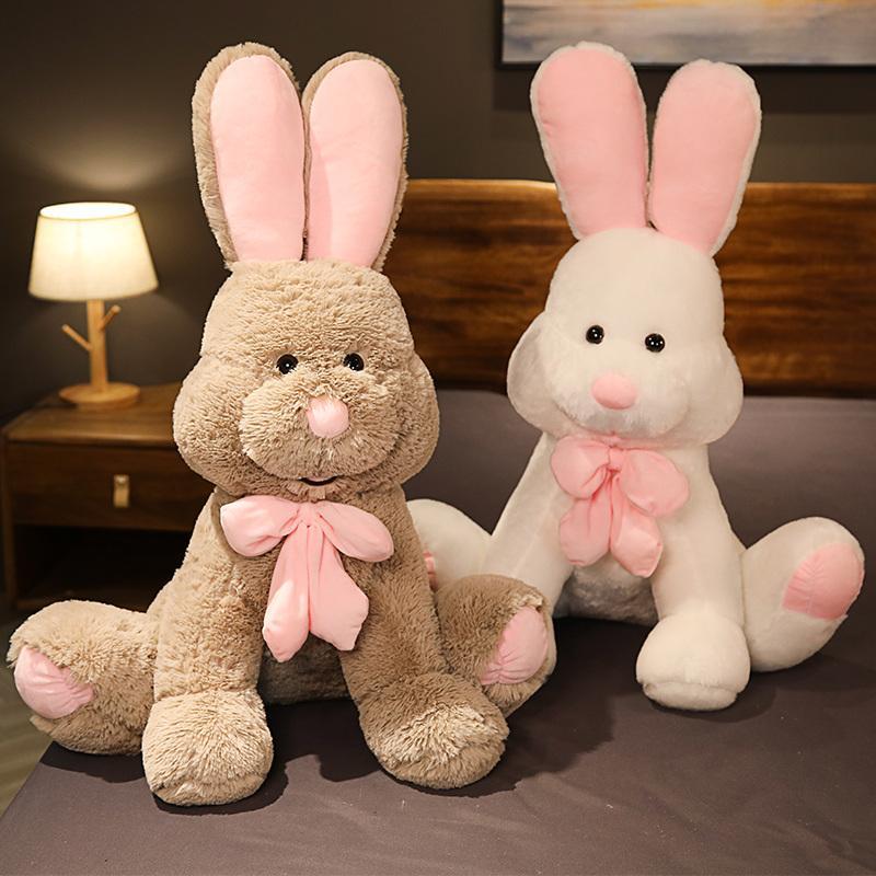 Rakuten - ウサギぬいぐるみ兎うさぎお誕生日プレゼント 大きい 手触りふわふわ 動物 抱き枕 彼女 ギフト 贈り物 女の子 店飾り おもちゃ70cm