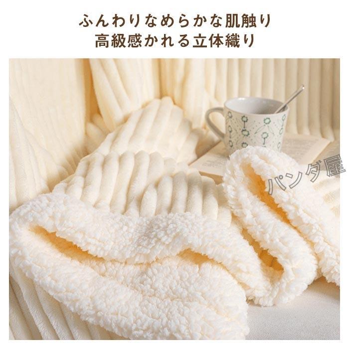 ブランケット ダブル 180×200cm フランネル 裏ボア シープボア マイクロファイバー 冬用 あったか 北欧 秋冬 防寒 吸湿発熱 洗える 新生活 [2]