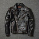ライダースジャケット 牛革 レザージャケット レザーコート ダブル シンプル 革ジャン メンズ 本革 シングル ライダース ジャケット