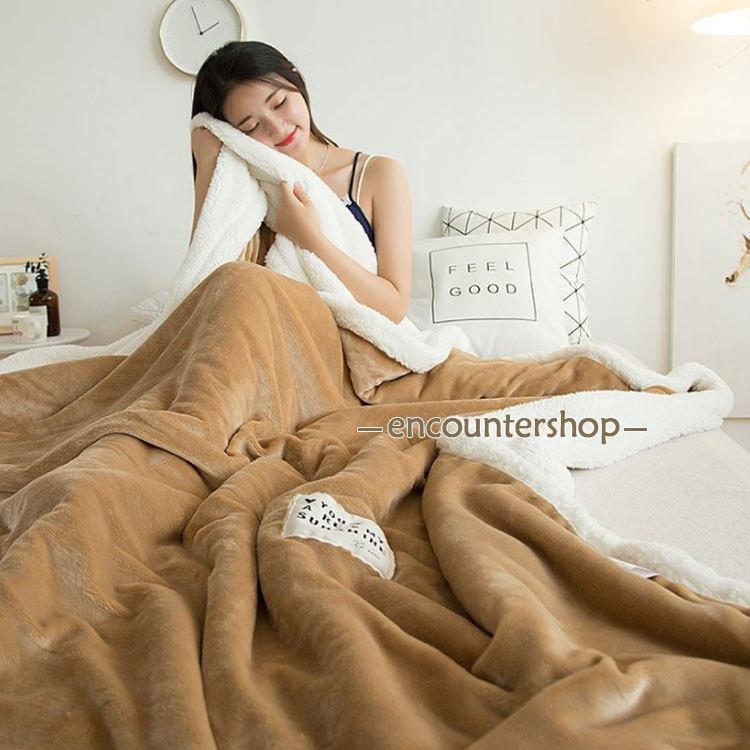 毛布 ブランケット ボア 大判 ハーフケット ボアブランケット 膝掛け 肩掛け 毛布 布団 ふとん 厚手 フランネル あったか あったか [2]