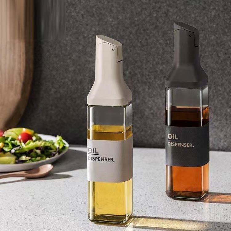 油入れ 4本セット 調味料入れ 液だれしない 醤油差し オイルボトル 自動開閉 4本セット ガラス 500ml ..