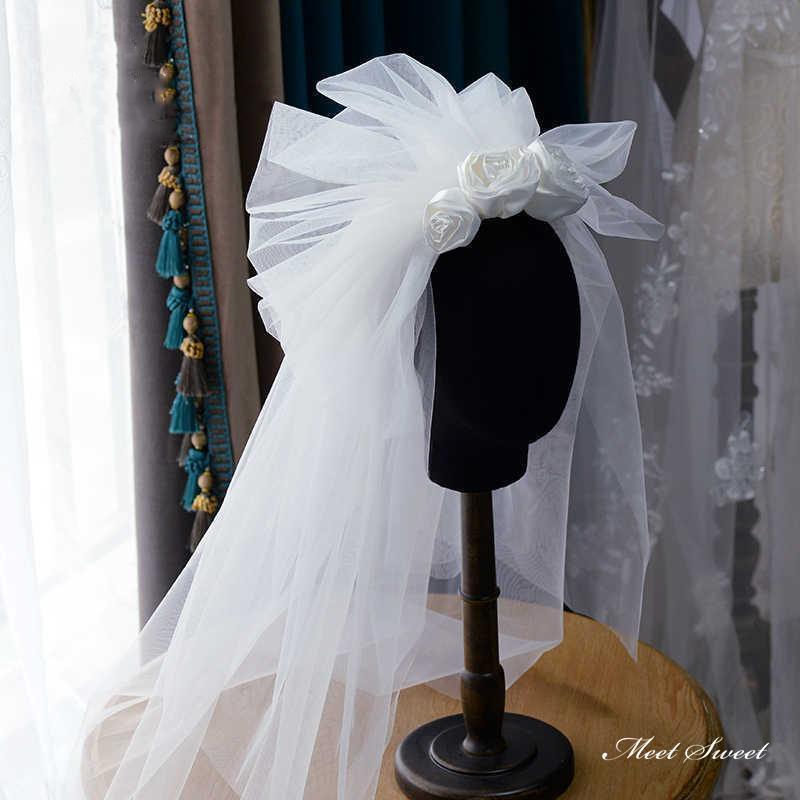 ウェディングベール ミドルベール ミディアムベール ショートベール バルーンベール コーム サテン花 ..