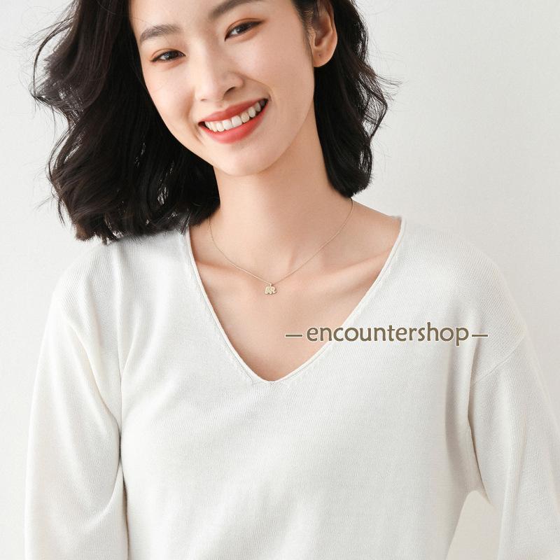 ニット セーター レディース秋服 ニット トップス レディース 春新作 柔らかい シンプル ベーシック 伸縮性 長袖 セーター 2