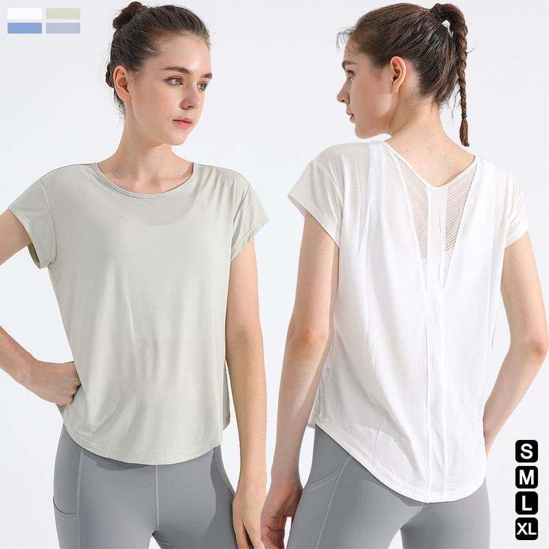 ヨガウェア トップス 半袖 YOGA 涼しい 通気 ヨガ Tシャツ フィットネスウェア おしゃれ ゆったり ラン..