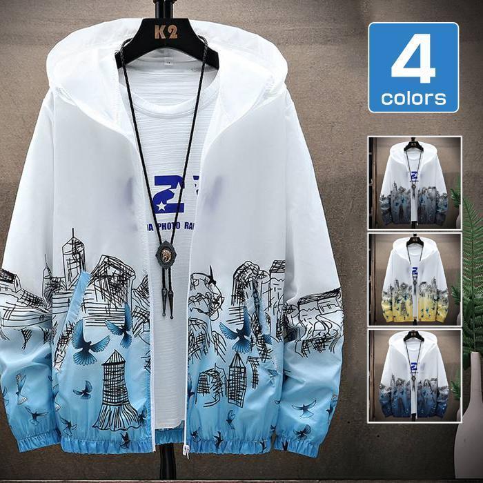 ウィンドブレーカー ジャケット ラッシュガード アウター 日焼け止め服 メンズ スポーツ 超軽量 夏物 ..