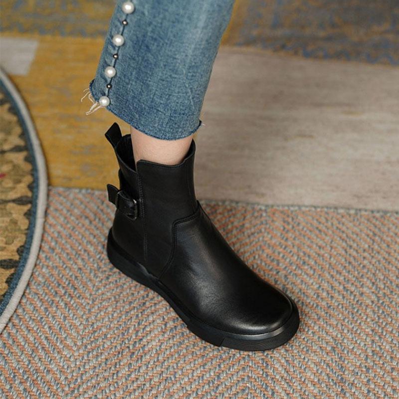ブーツ レディース ショートブーツ PUブーツ フラット 厚底 ローヒール パンプス レザー カジュアル 春秋冬 ライダースブーツ コーデ 防寒 お洒落 カジュ...