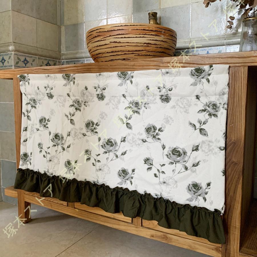 カフェカーテン 姫系 暖簾 目隠し 小窓 出窓 遮光 北欧 おしゃれ 突っ張り棒に通すタイプのカーテン キ..