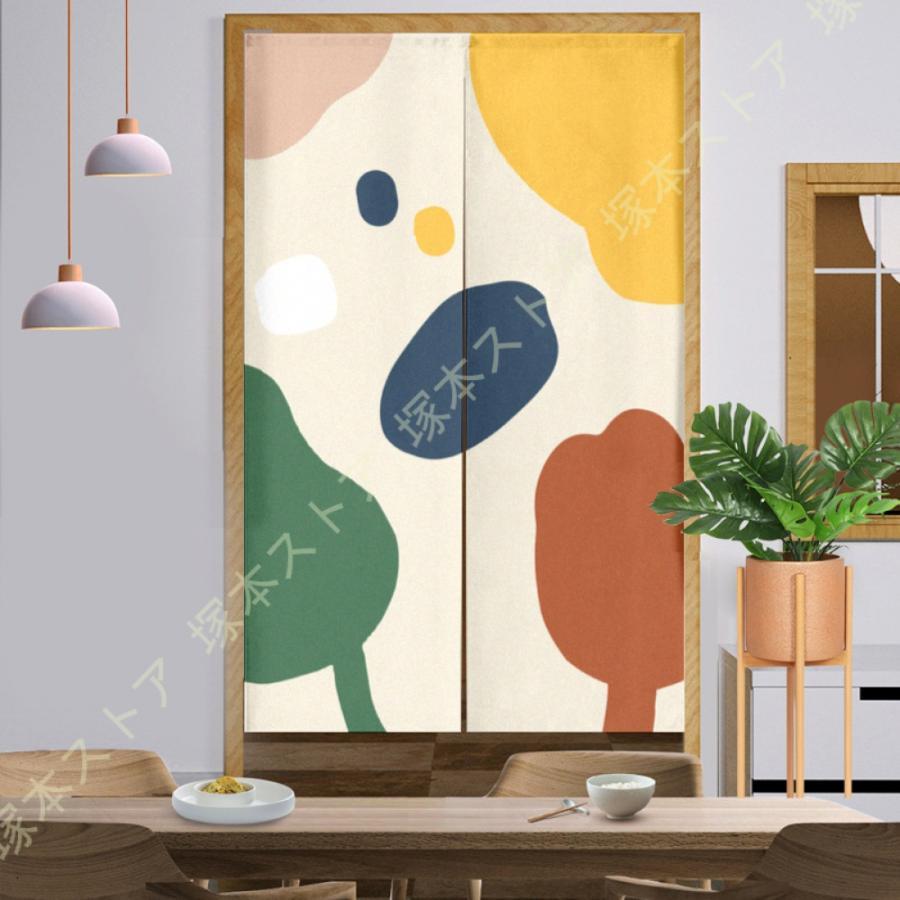 北欧のれん 暖簾 遮光 防寒 防音 カーテン 間仕切り リビング キッチン トイレ カフェカーテン 喫茶店 ..