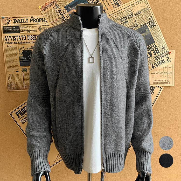 カーディガン ジップアップ セーター ニットカーディガン 防寒 秋冬 メンズ ファッション