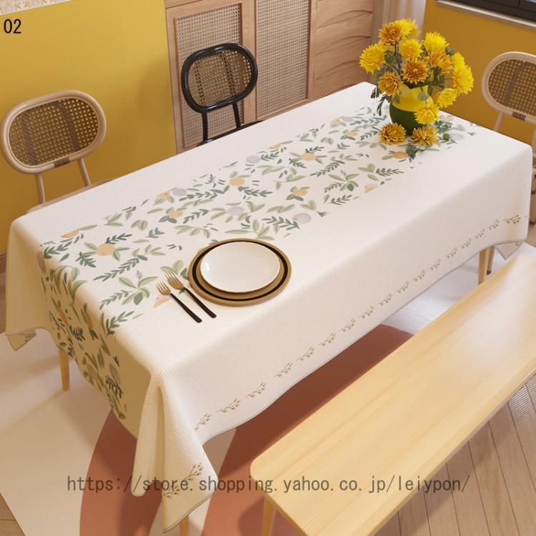 テーブルクロス 花柄 北欧 テーブル クロス 正方形 ビニールテーブルクロス おしゃれ テーブルカバー 食卓カバー 長方形テーブル カバー すべり止め [3]