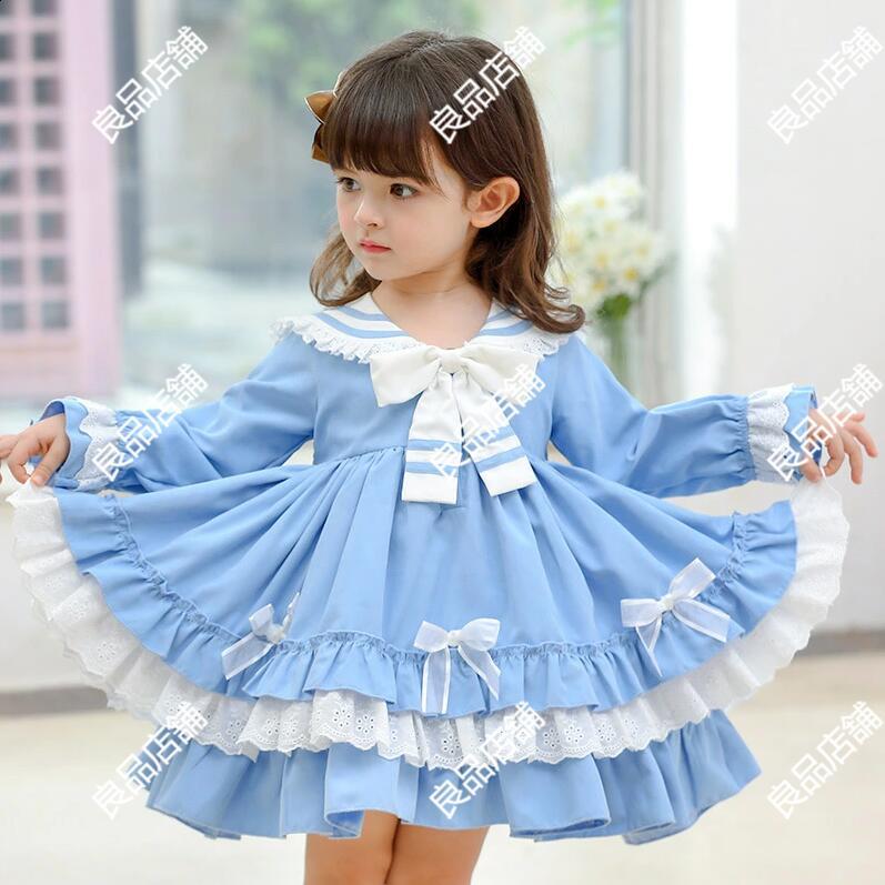 3色 親子ペア 子供ドレス キッズロリータ服 子供服 ロリータ ワンピース 長袖ロリータ服 キッズ ロリータ 女の子 洋服 ブルー 80-130cm ジュニアロリータ服 お姫様 ワンピース スカートカチューシャ リボン付き コスチューム衣装 クリスマス 七五三 発表会 ピアノドレス silhouette-select-10109400 シルエットセレクト サンプル画像2