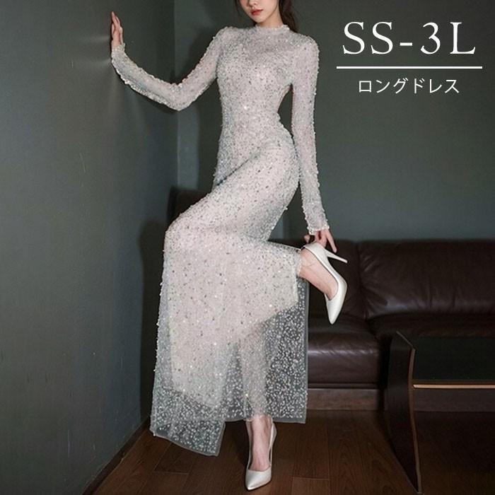 ドレス 大人 マーメイド ピアノ 発表会 キラキラ 透け感 袖付き 長袖 ロングドレス 演奏会 ピアノ発表会 白 結婚式 高校生 パーティードレス母親ロング