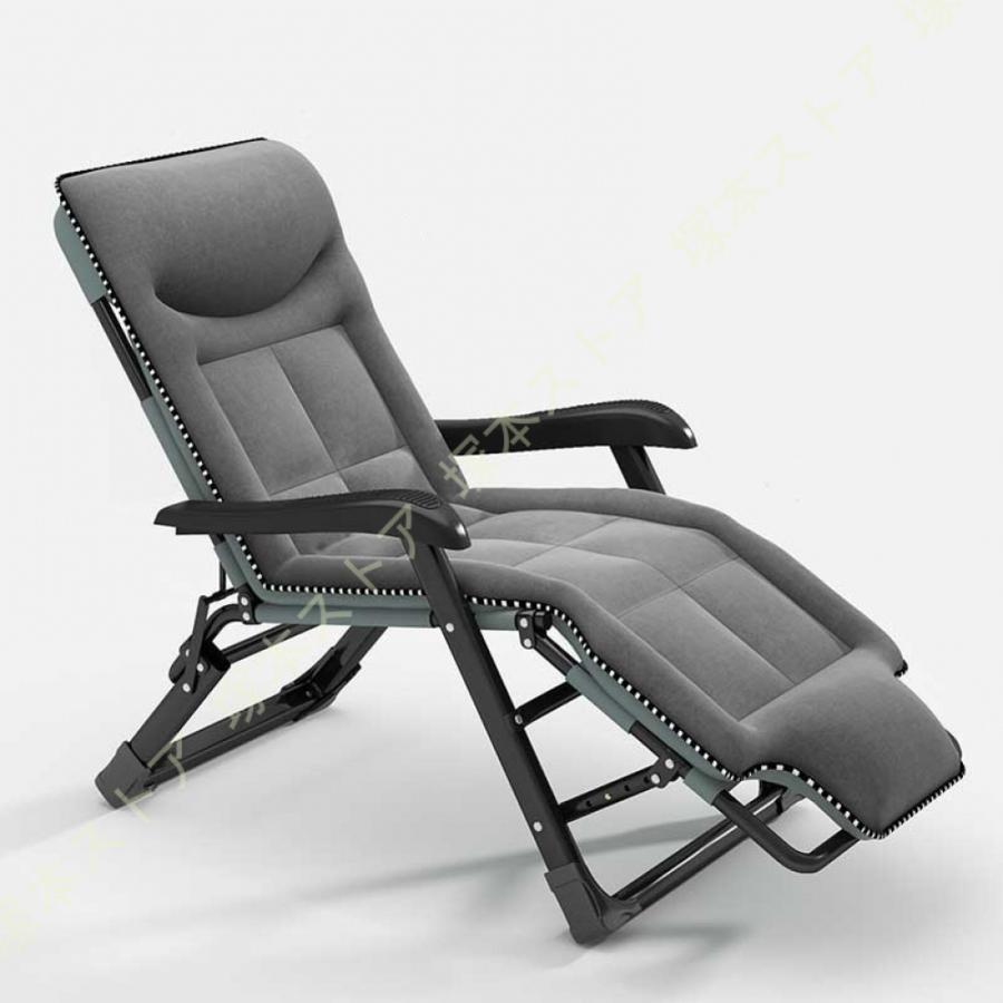 リクライニングチェア 折りたたみチェア アウトドアチェア 組立不要 キャンプ用品 折り畳みベッド マッサージ手すり付き お昼寝 高反発座面 楽な姿勢 一人用 [3]