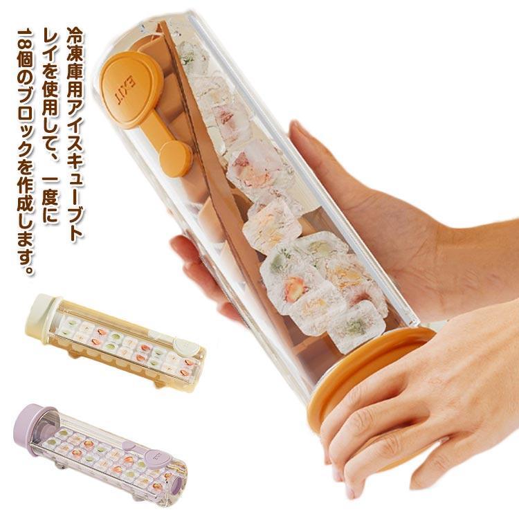 Rakuten - 製氷器 製氷皿 アイスキューブメーカー 水筒 氷 アイスボール アイストレー 回転で氷が取れる 氷を取り出すためのカップ アイス型 カップ型 水筒型