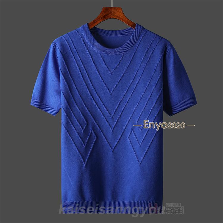 半袖ニット Tシャツ メンズ クルーネック ゴルフウェア ニットセーター トップス ...