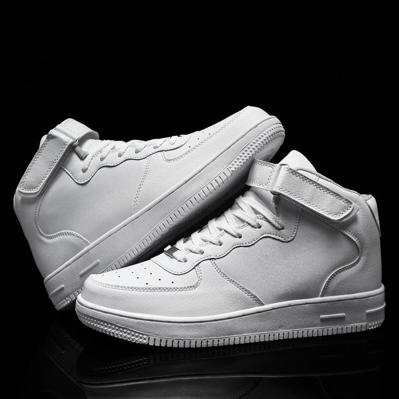 スニーカー メンズ レディース カップル 男女兼用 ハイカット ランニングシューズ ストラップ カジュアル 厚底 安い 白 黒 シューズ 通勤 通学