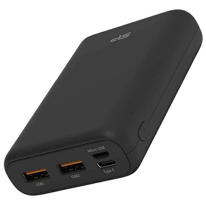 あす楽 シリコンパワー モバイルバッテリー 大容量 手のひらサイズ 最軽量180g 10000mAh 急速充電 PD/QC3.0 iPhone iPad Android (10000mAh, ブラック/20W)