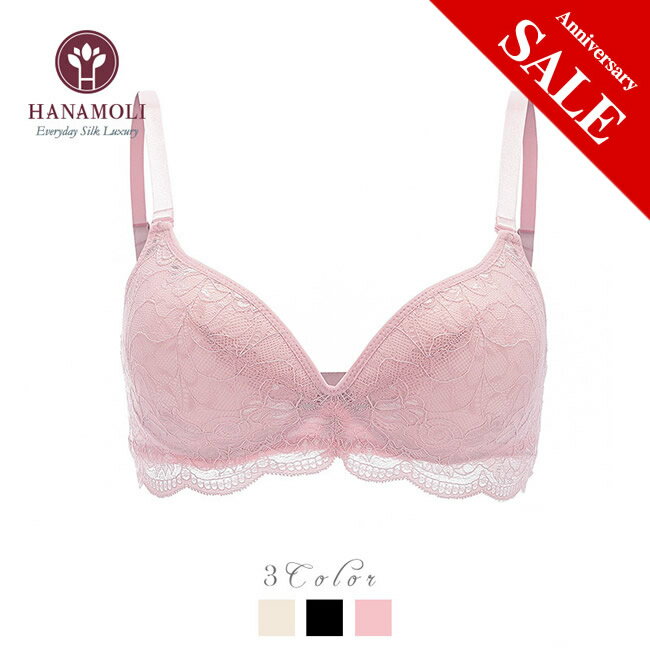 シルクレースブラジャー華やかな総レ...