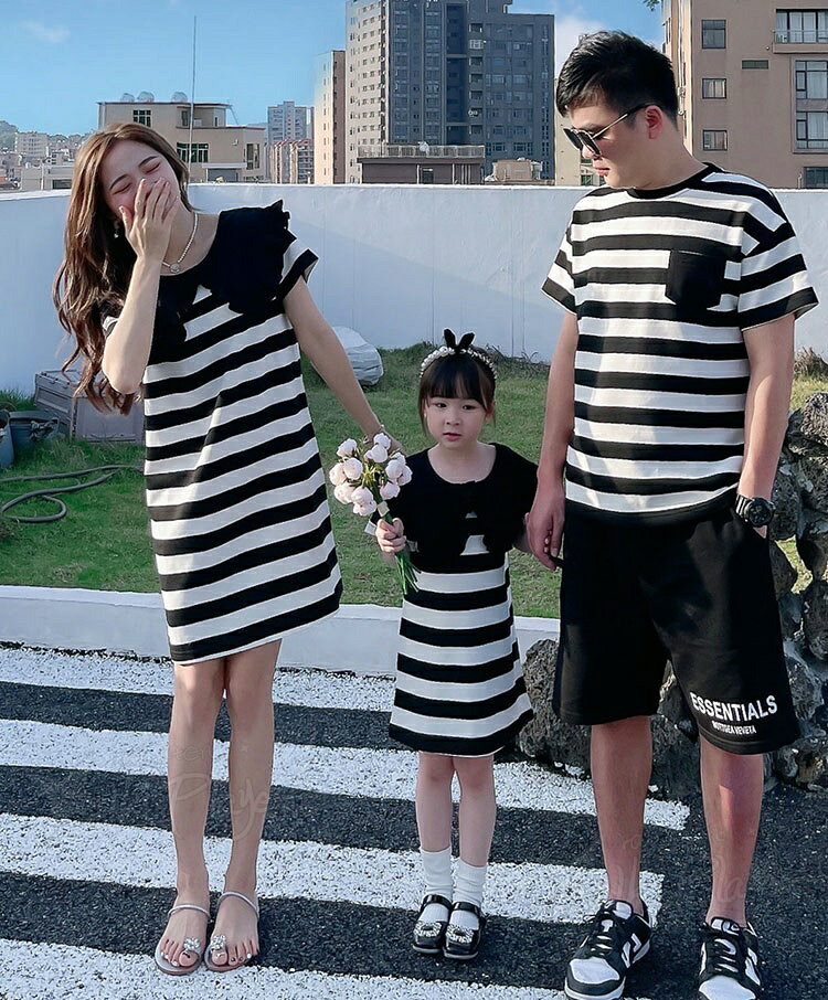 リンクコーデ 親子 セット 夏 縞柄 親子ペア tシャツ 親子 ペアルック 赤ちゃん ロ...